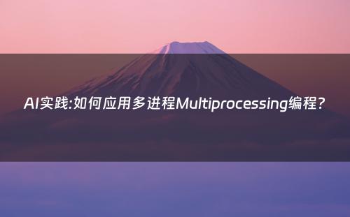 AI实践:如何应用多进程Multiprocessing编程?