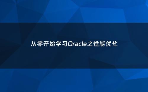 从零开始学习Oracle之性能优化