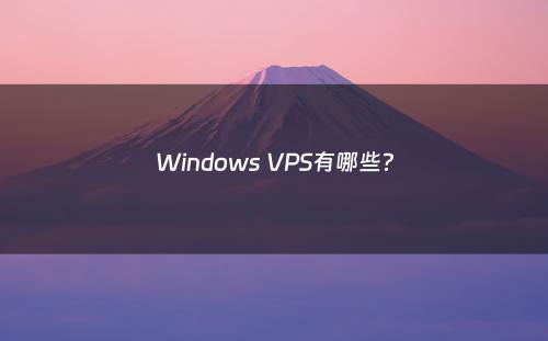 Windows VPS有哪些？