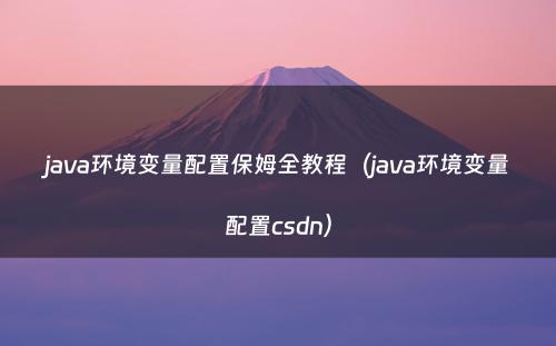 java环境变量配置保姆全教程（java环境变量配置csdn）